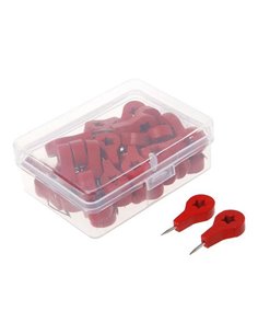 Πινέζες-ξύλινοι δείκτες χάρτη κόκκινοι 3εκ. 40τμχ.