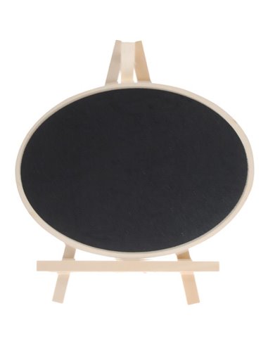 Πινακίδα μαυροπίνακα οβάλ ξύλινη Υ20x15εκ. (ή Υ15x20εκ.)