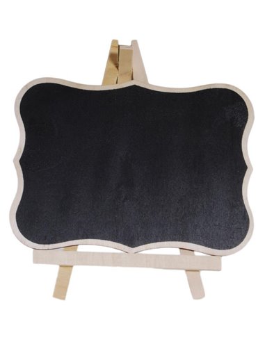 Πινακίδα μαυροπίνακα ξύλινη με καμπύλες και μύτες Υ19,7x15εκ.