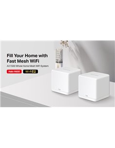 MERCUSYS Mesh WiFi 6 System Halo H60X, 1500Mbps Dual Band, 2τμχ, V.1.0