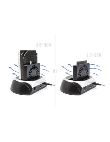 DELOCK docking station για M.2 NVMe/SATA ή 2.5"/3.5" SSD/HDD 64280, 10Gbps, μαύρο