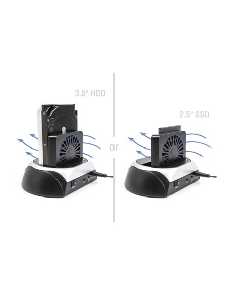 DELOCK docking station για M.2 NVMe/SATA ή 2.5"/3.5" SSD/HDD 64280, 10Gbps, μαύρο