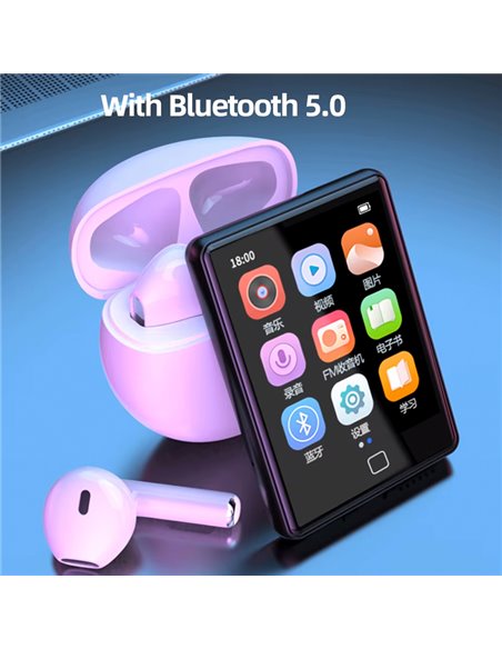 RUIZU MP3 player M20 με οθόνη αφής 2.8", 16GB, ελληνικό μενού, μαύρο