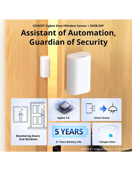 SONOFF smart μαγνητική παγίδα SNZB-04P, ZigBee, μπαταρίας, λευκή