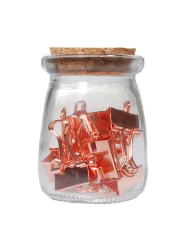 Πιάστρα εγγράφων ροζ χρυσό 1,9εκ. 15τεμ.