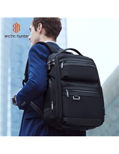 ARCTIC HUNTER τσάντα πλάτης B00682 με θήκη laptop 15.6", USB, λουκέτο TSA, 23.5L, μαύρη