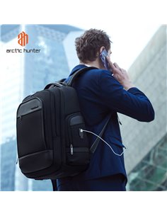 ARCTIC HUNTER τσάντα πλάτης B00683 με θήκη laptop 15.6", USB, 20.5L, μαύρη