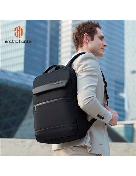 ARCTIC HUNTER τσάντα πλάτης B00671 με θήκη laptop 15.6", 16L, μαύρη
