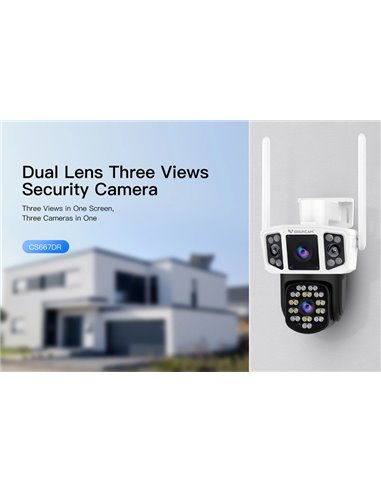 VSTARCAM smart κάμερα CS667DR, dual lens, 3MP, WiFi, SD, PTZ, IP66