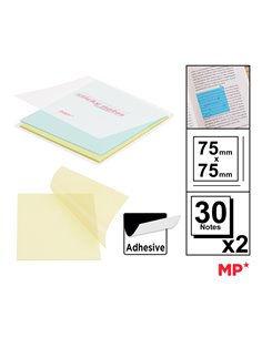 MP αυτοκόλλητα χαρτάκια σημειώσεων PN348-07, διάφανα, 75x75mm, 60τμχ