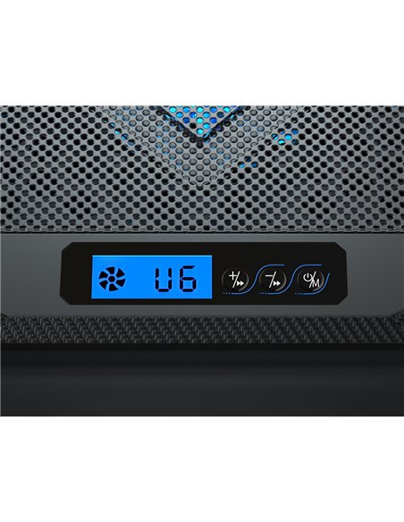 POWERTECH βάση & ψύξη laptop PT-1346, έως 15.6", 2x 125mm LED fan, μαύρη