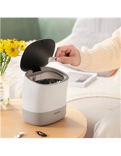 ECOCO μίνι κάδος απορριμμάτων E2241 με σακούλες, επιτραπέζιος, 1.5lt, λευκός