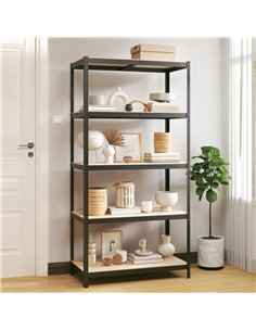 HOME USE μεταλλική ραφιέρα HUH-0199 με 5 ράφια, 90x40x180cm, μαύρη