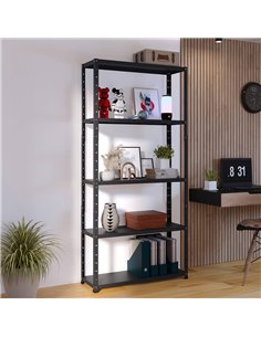 HOME USE μεταλλική ραφιέρα HUH-0200 με 4 ράφια, 75x30x150cm, μαύρη