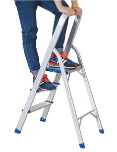 HOME USE σκάλα αλουμινίου HUH-0201 με 2+1 σκαλοπάτια, EN 131, 117.5cm