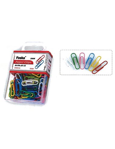 Συνδετήρες χρωματιστοί 28χιλ. 100τεμ.