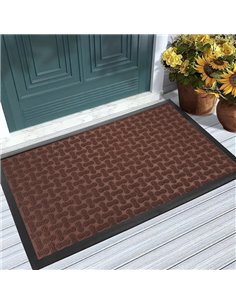 HOME USE πατάκι εισόδου HUH-0211, αντιολισθητικό, 60x40cm, 5mm πάχος, καφέ