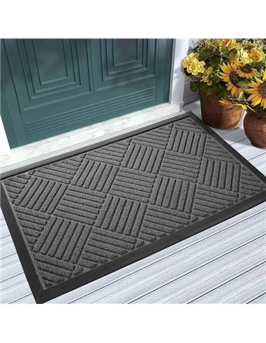 HOME USE πατάκι εισόδου HUH-0212, αντιολισθητικό, 60x40cm, 5mm πάχος, γκρι