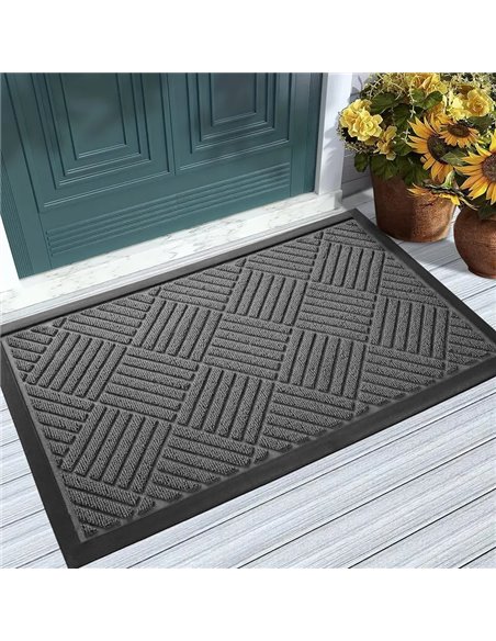 HOME USE πατάκι εισόδου HUH-0212, αντιολισθητικό, 60x40cm, 5mm πάχος, γκρι