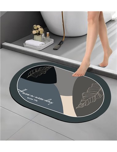 HOME USE πατάκι μπάνιου HUH-0213, αντιολισθητικό, 60x40cm, 3.5mm πάχος, πολύχρωμο