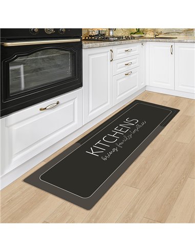 HOME USE πατάκι κουζίνας HUH-0217, αντιολισθητικό, υφασμάτινο, 150x50cm, 3.5mm πάχος, καφέ