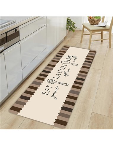 HOME USE πατάκι κουζίνας HUH-0219, αντιολισθητικό, 150x50cm, 3.5mm πάχος, καφέ