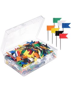 Πινέζες-σημαιάκια πλαστικά 3,5εκ. 100τμχ