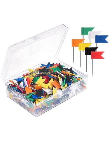 Πινέζες-σημαιάκια πλαστικά 3,5εκ. 100τμχ