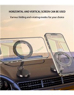 POWERTECH βάση smartphone αυτοκινήτου PT-1356 για ταμπλό, μαγνητική, μαύρη