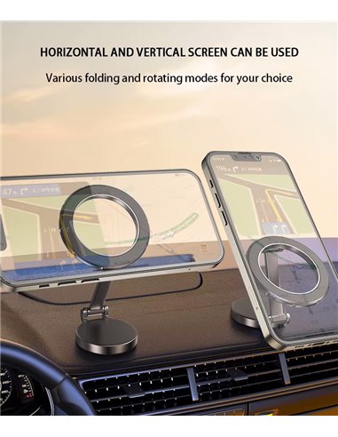 POWERTECH βάση smartphone αυτοκινήτου PT-1356 για ταμπλό, μαγνητική, μαύρη