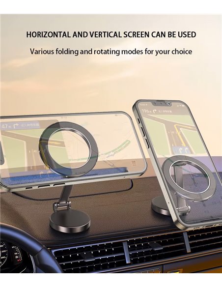 POWERTECH βάση smartphone αυτοκινήτου PT-1356 για ταμπλό, μαγνητική, μαύρη