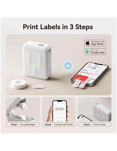 NIIMBOT smart θερμικός εκτυπωτής ετικετών D110-M, 203dpi, Bluetooth, λευκός