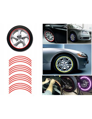 Ανακλαστικά αυτοκόλλητα ζαντών αυτοκινήτου AG555B, κόκκινο, 16τμχ