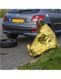 PROPLUS θερμική κουβέρτα εκτάκτου ανάγκης 510394, 160x210cm, χρυσό/ασημί, 2τμχ