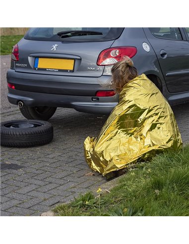 PROPLUS θερμική κουβέρτα εκτάκτου ανάγκης 510394, 160x210cm, χρυσό/ασημί, 2τμχ