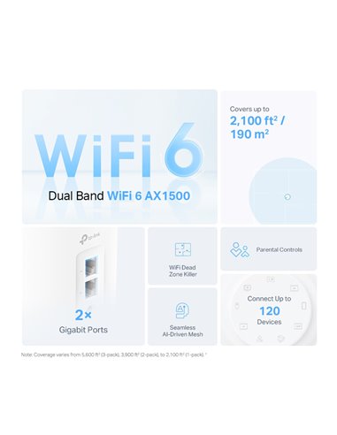 TP-LINK Home Mesh Wi-Fi 6 System Deco X10, 1500Mbps AX1500, Ver. 1.0