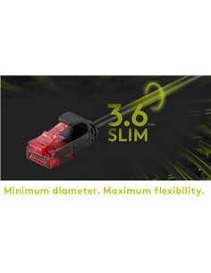 GOOBAY καλώδιο δικτύου 71548, CAT 6 U/UTP, slim, copper, 250MHz, 0.25m, μαύρο