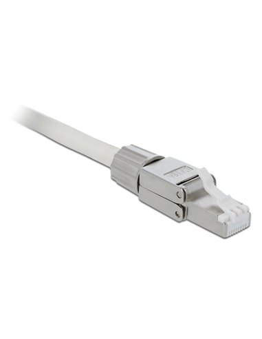 DELOCK βύσμα RJ45 CAT 6A STP 86477, tool-free, ασημί