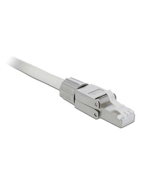DELOCK βύσμα RJ45 CAT 6A STP 86477, tool-free, ασημί