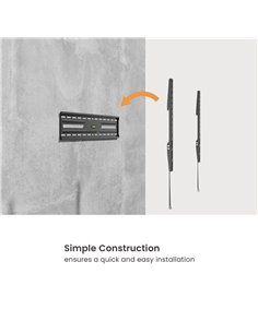 POWERTECH επιτοίχια βάση τηλεόρασης PT-1371, 37-86", έως 75kg, fixed