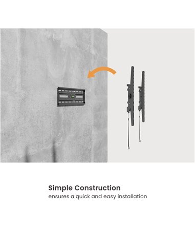 POWERTECH επιτοίχια βάση τηλεόρασης PT-1372, 32-75", έως 75kg, ρυθμιζόμενη κλίση