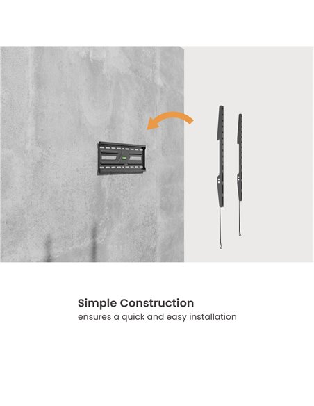 POWERTECH επιτοίχια βάση τηλεόρασης PT-1373, 32-75", έως 75kg, fixed