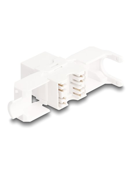 DELOCK Keystone module 86051, RJ45 σε LSA, Cat.6A UTP, λευκό, 4τμχ