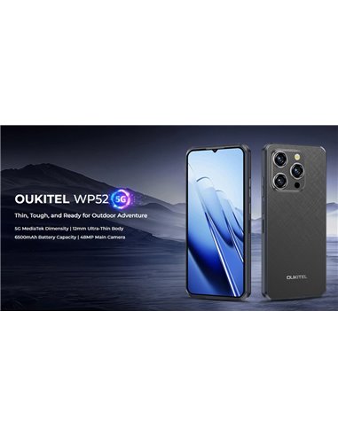OUKITEL smartphone WP52, 6.6", 4/256GB, 5G, 6500mAh, IP68/IP69K, μαύρο