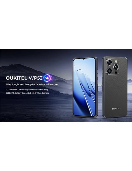 OUKITEL smartphone WP52, 6.6", 4/256GB, 5G, 6500mAh, IP68/IP69K, μαύρο
