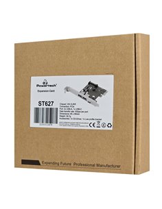 POWERTECH κάρτα επέκτασης PCIe σε 2x USB & 1x USB-C ST627, 5Gbps, 66x68mm