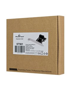POWERTECH κάρτα επέκτασης PCIe σε 4x SATA III ST561, 6Gbps, 95x69mm