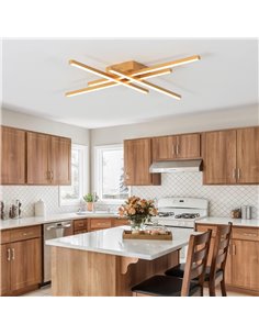 POWERTECH LED φωτιστικό οροφής HLL-0179, 50W, 4500K, 9x60x60cm, χρυσό