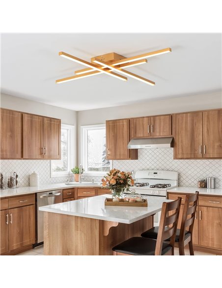 POWERTECH LED φωτιστικό οροφής HLL-0179, 50W, 4500K, 9x60x60cm, χρυσό