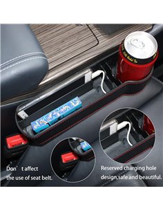 Σετ θηκών για καθίσματα αυτοκινήτου CAR-0014 με ποτηροθήκη, μαύρο, 2τμχ